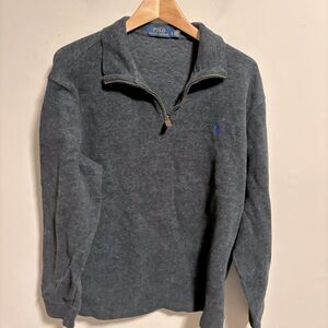 Polo Ralph Lauren Quarter Zip Pullover Sweater Charcoal Gray- Size Large